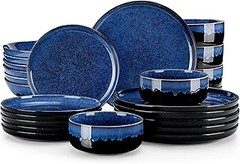 ¿Qué características tienen las vajillas rústicas azules?