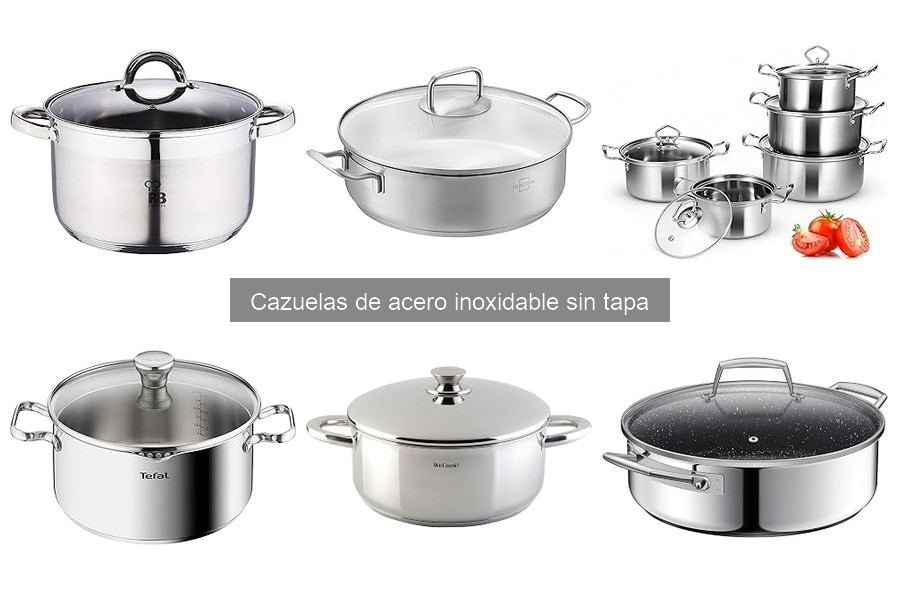 Alternativas a Cazuelas de Acero Inoxidable Sin Tapa