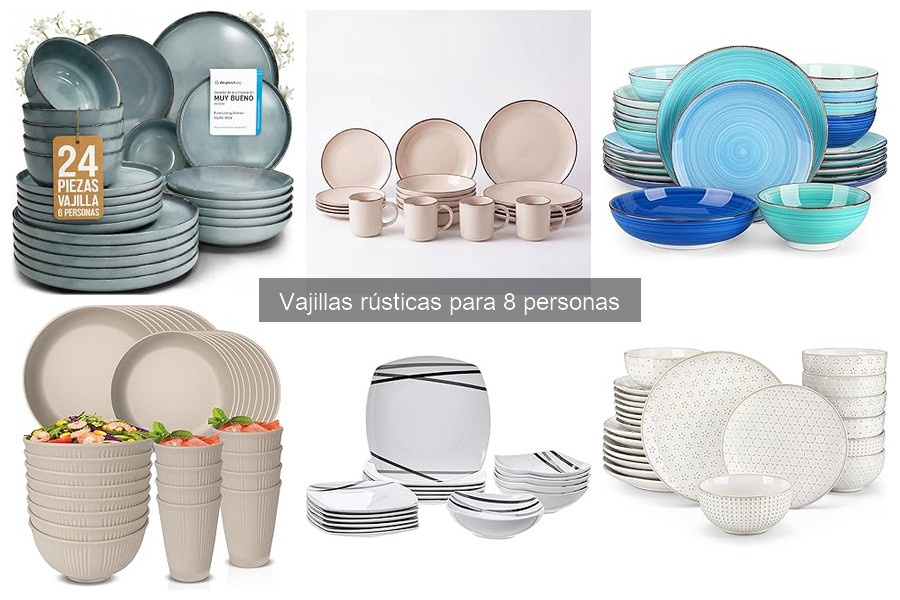Alternativas a las vajillas rústicas para 8 personas