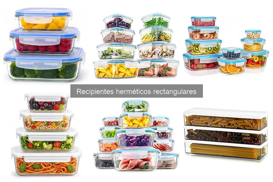 Comparativa de materiales en recipientes herméticos rectangulares