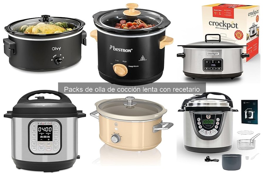 Comparativa de recetarios en packs de olla de cocción lenta