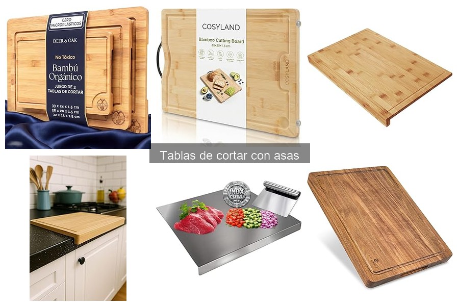 Diferencias de materiales en tablas de cortar con asas