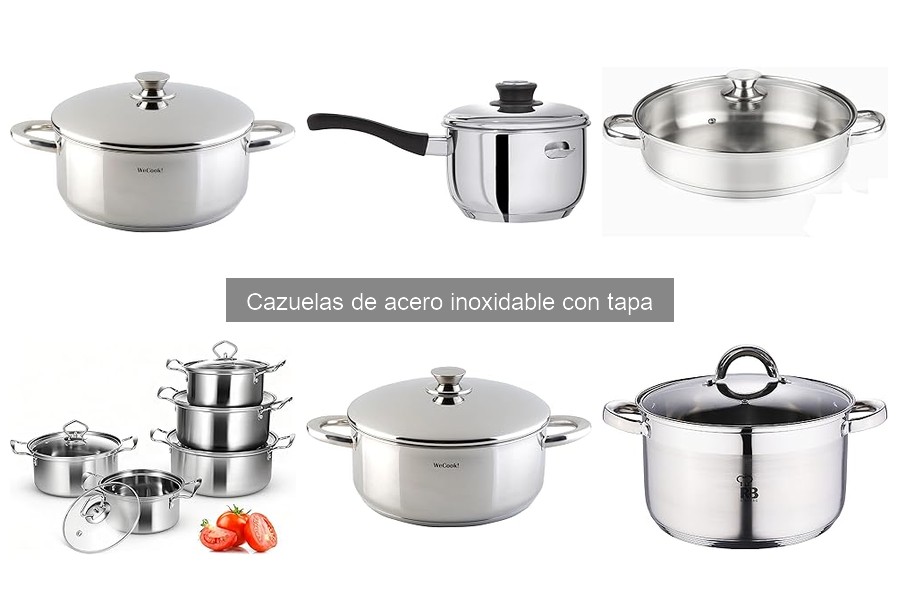 Dónde comprar cazuelas de acero inoxidable con tapa