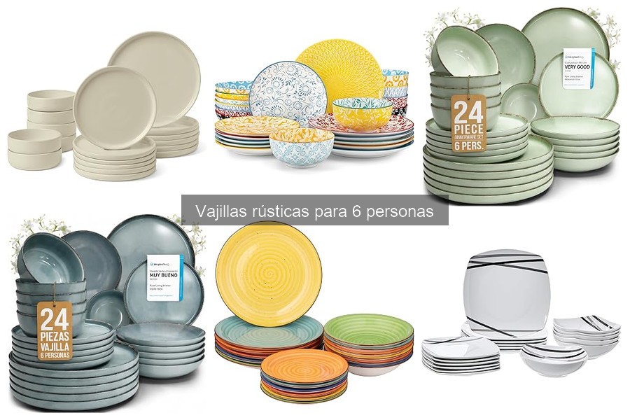 Dónde comprar vajillas rústicas para 6 personas a buen precio