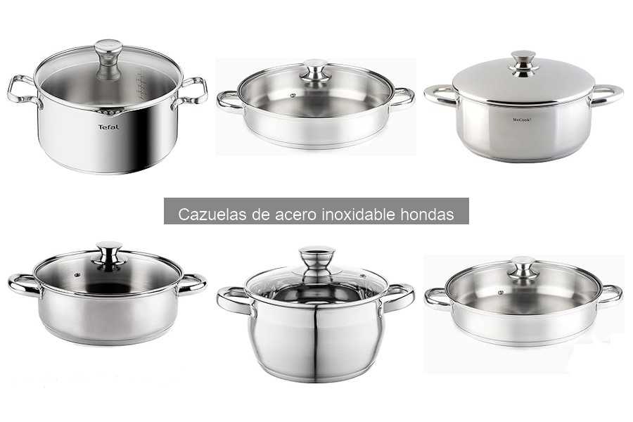 Mejores cazuelas de acero inoxidable hondas para guisos