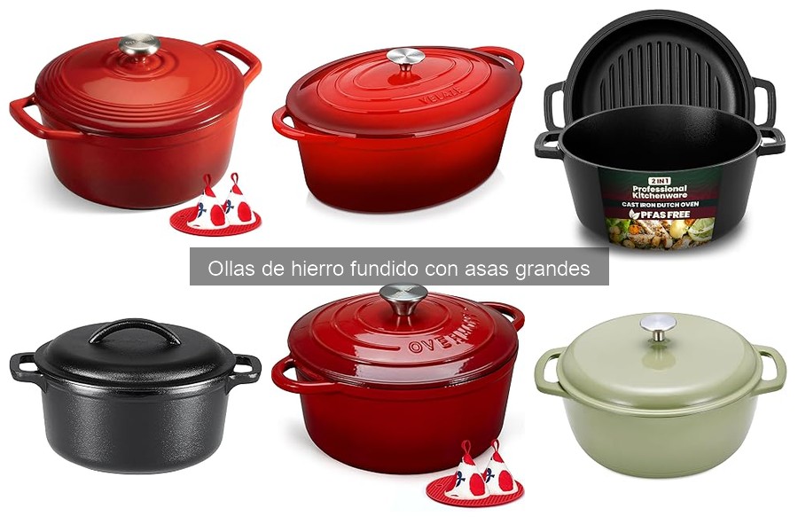 Olla de hierro fundido con asas grandes: características y beneficios