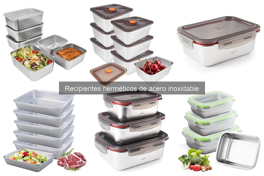 Recipientes herméticos de acero inoxidable ideales para camping