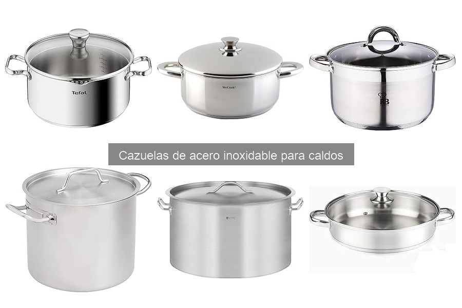 Tipos de cazuelas de acero inoxidable y sus usos recomendados