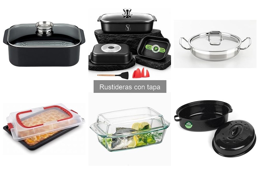 Tipos de rustideras con tapa: guía de materiales y tamaños